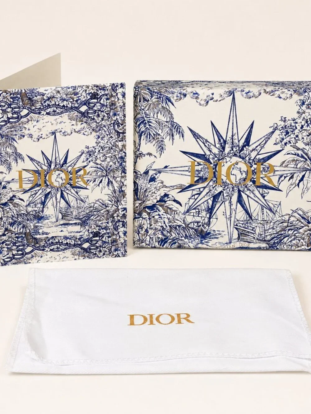 Christian Dior Blue Gray Patent Cannage Accordion Wallet w/ Dior Charms